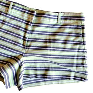 Michael Kors Chino Shorts Green Stripes 8 Designer Cute Business Casual